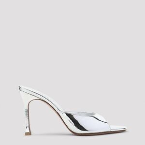 AMINA MUADDI Sleek Stiletto Heel Mule Sandals Women METALLIC